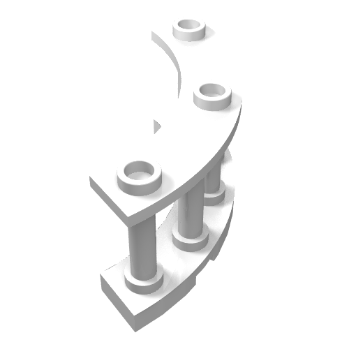 Fence Spindled 4 x 4 x 2 Quarter Round with 3 Studs (21229)