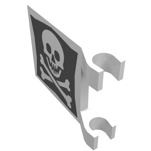 Flag 2 x 2 Square [Thin Clips] with Skull and Crossbones Print