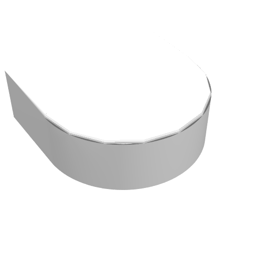 Tile Round 1 x 1 Half Circle (24246)
