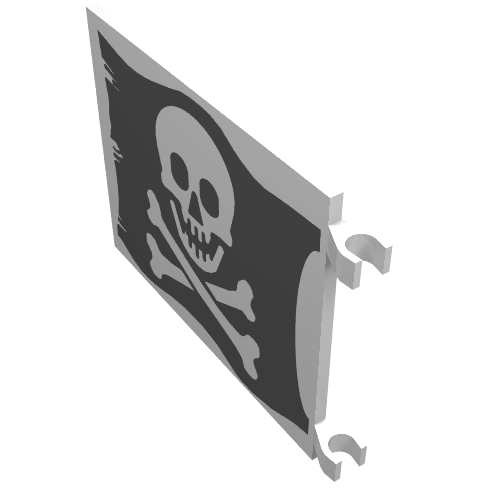 Flag  6 x 4 with Clips with Jolly Roger / Skull and Crossbones Print