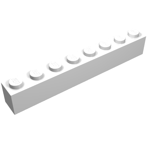 Brick 1 x 8 without Bottom Tubes, with Raised Cross Supports