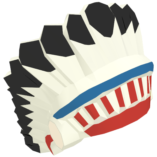 Headdress American Indian with Colored Feathers Print
