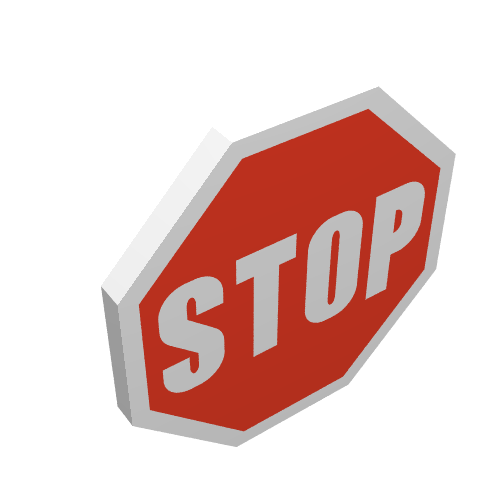 Roadsign Clip-on 2 x 2 Octagonal with Red Stop Sign Print