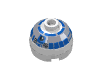 Brick Round 2 x 2 Dome Top with Silver and Blue Print (R2-D2)