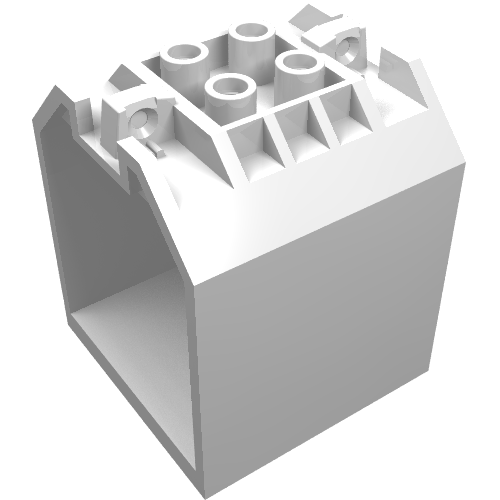 Container / Box, Open Ended 4 x 4 x 4 with 1 Hinge Finger Each End [Plain]