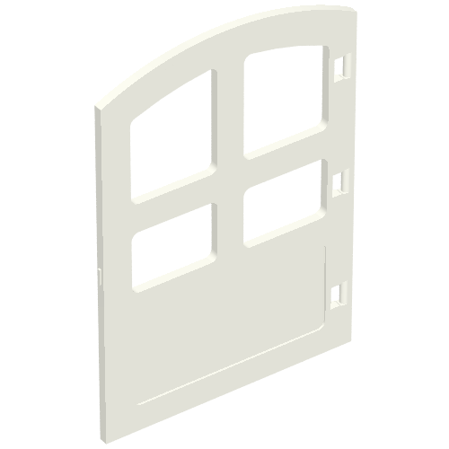 Duplo Door 1 x 4 x 4 with Four Panes, Different Size and Curved Top (31023)