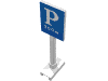 Road Sign Square Tall with Parking 'P' and '300m' Print