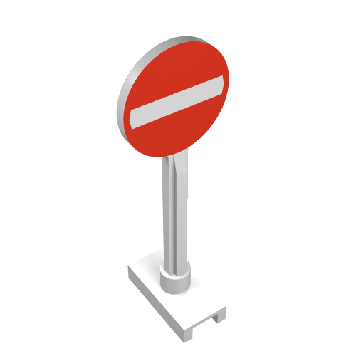 Road Sign Round with No Thoroughfare / No Entry Print