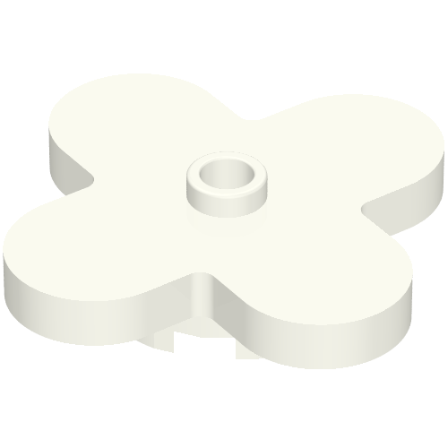 Flower 4 x 4 Rounded Petals with Center Stud (35473)