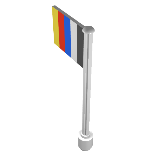 Flag on Flagpole, Straight with Stripes Print