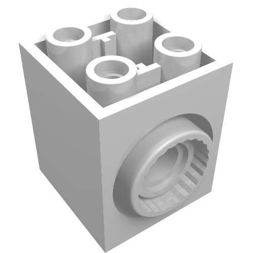 Brick Special 2 x 2 x 2 with Rotation Joint Socket and Rear Pin Hole