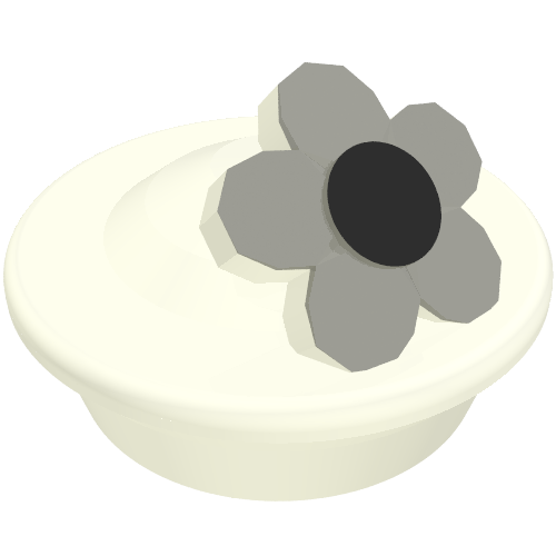 Headwear Accessory Hat with Small Pin, Pillbox Hat, Flower with Silver Petals and Black Center