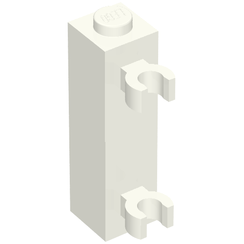 Brick Special 1 x 1 x 3 with 2 Clips Vertical [Solid Stud, Thick U Clips]