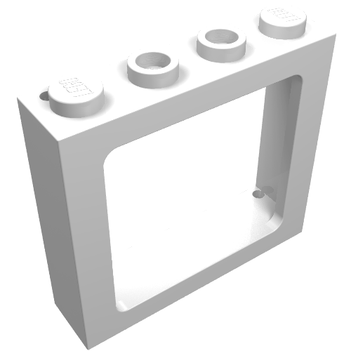Window 1 x 4 x 3 Train with Shutter Holes and Solid Studs on Ends (6556)