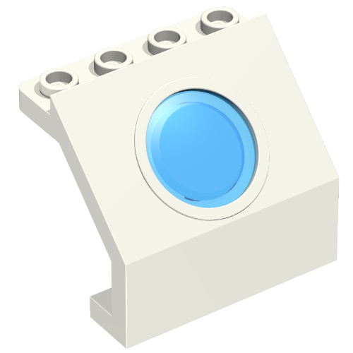 Panel 4 x 3 x 3 with Porthole with Trans Light Blue Glass
