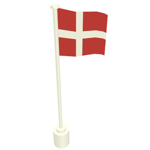 Flag on Flagpole with Denmark Print