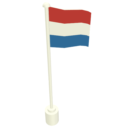 Flag on Flagpole with The Netherlands Print