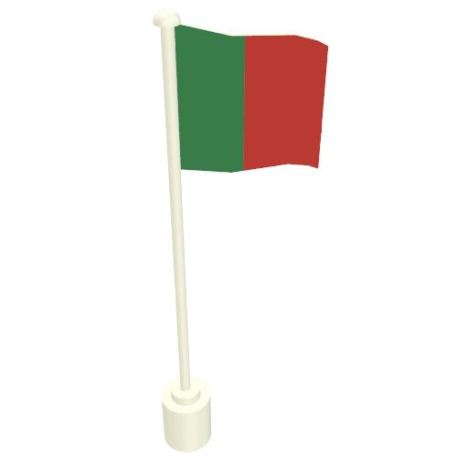 Flag on Flagpole with Portugal Print