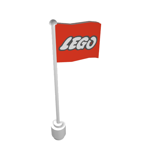 Flag on Flagpole, Wave with Lego Logo Print
