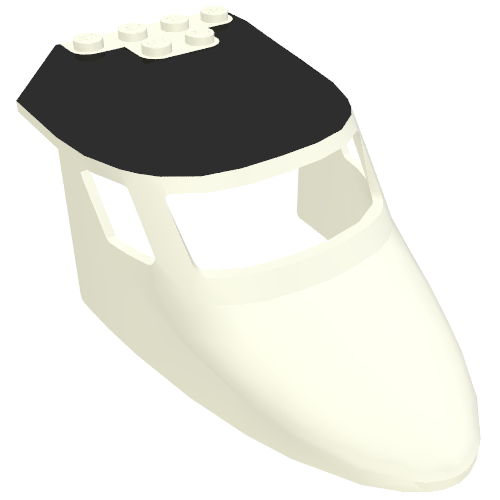 Aircraft Fuselage Curved Forward 6 x 10 Top with Black Roof Print