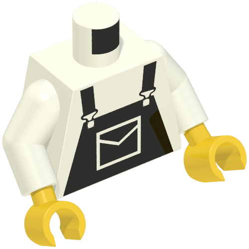 Torso Overalls Black Print, White Arms, Yellow Hands (973c27h01pr0202)