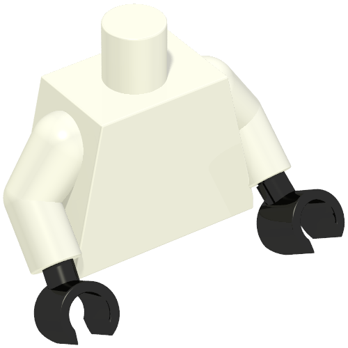 Torso, Ninja Robes, Medium Azure Trim, Dark Tan Strap, Gold Chain, Silver Armor print, White Arms, Black Hands