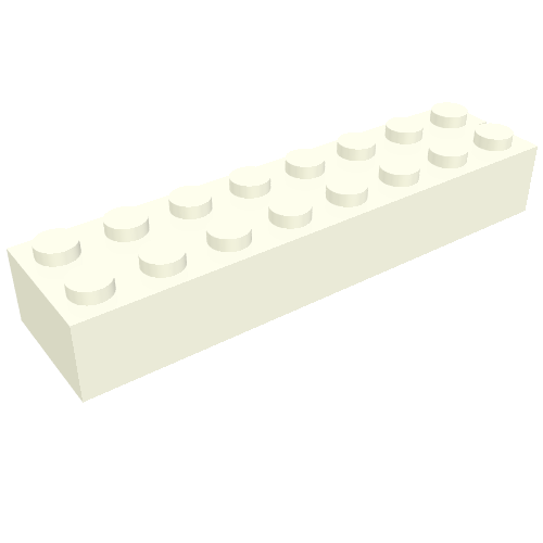 Brick 2 x 8 without Bottom Tubes, 1 End Slot
