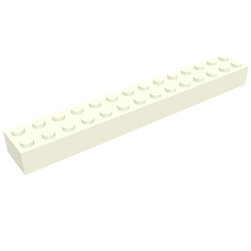Brick 2 x 14 without Bottom Tubes, 1 End Slot