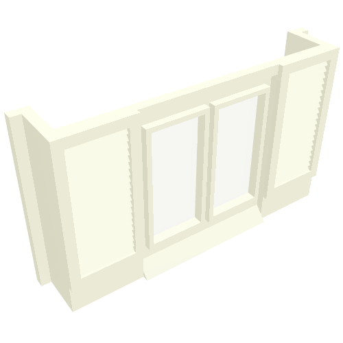 Window 1 x 6 x 3 Shuttered with Glass for Slotted Bricks