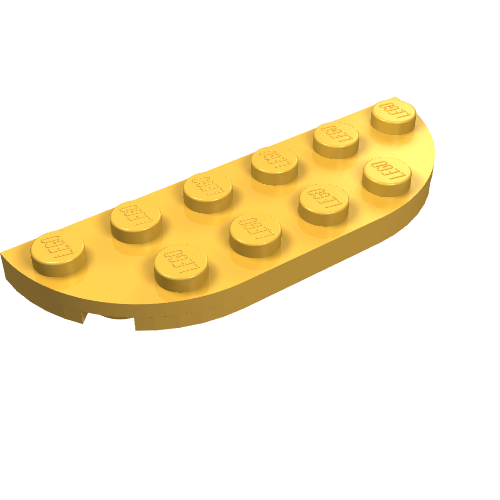 Plate Round Corners 2 x 6 Double