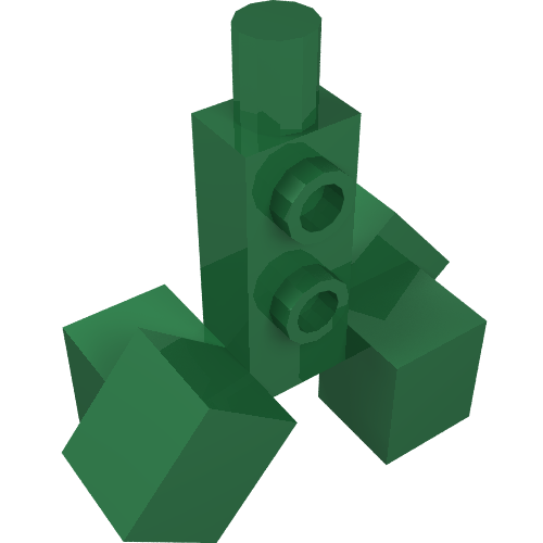 Creature Torso Blocky with Cube Feet (Minecraft Creeper) (19734)