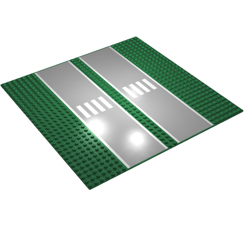 Baseplate 32 x 32 with 7-Stud Straight, Dual with Crosswalk Print