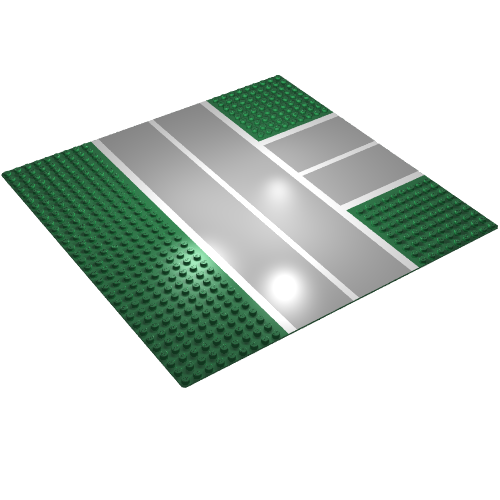 Baseplate 32 x 32 with 9-Stud T Intersection with Road / Runway Print
