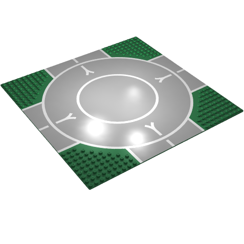 Baseplate 32 x 32 with 9-Stud Crossroads / Landing Pad with Runway Print