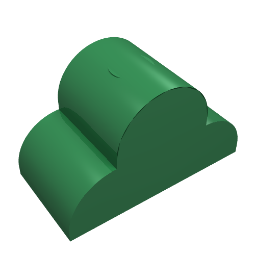 Brick Curved 2 x 4 x 2 Triple, No Studs