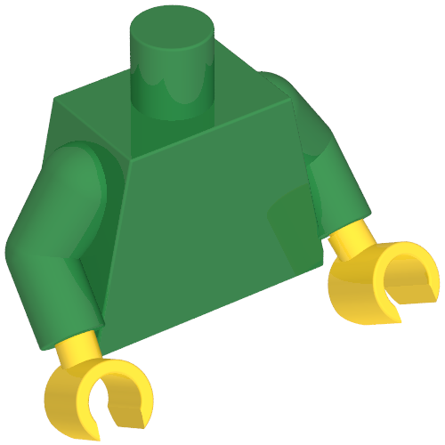 Torso, Green Arms, Yellow Hands [Plain] (973c31h01)
