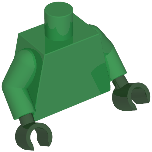 Torso, Green Arms, Dark Green Hands [Plain] (973c31h35)