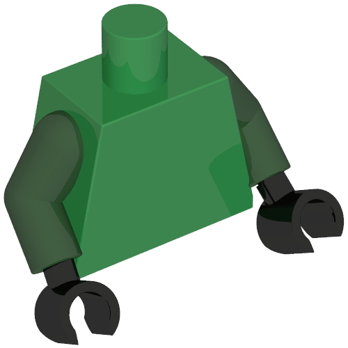 Torso, Ninja Robe, White Shirt, Gold Decorations, Snake On Back print, Dark Green Arms, Black Hands