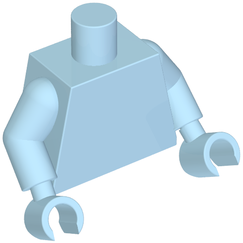 Torso, Bright Light Blue Arms and Hands [Plain] (973c29h29)