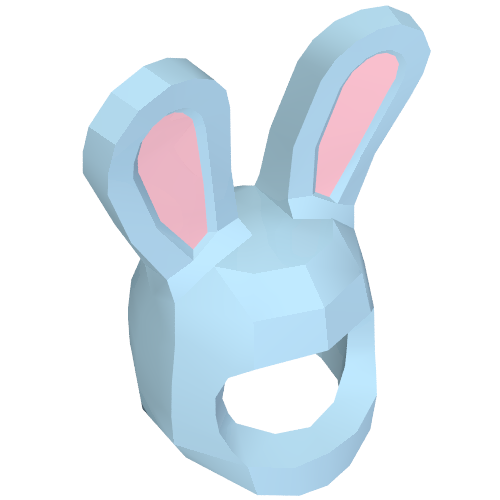 Costume / Mask, Bunny Ears with Bright Pink Auricles Print