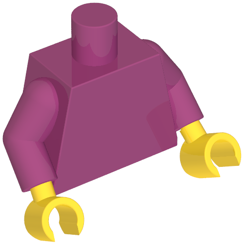 Torso, Magenta Arms, Yellow Hands [Plain] (973c37h01)