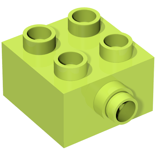 Duplo Brick 2 x 2 - Grooved Pin on Side (22881)
