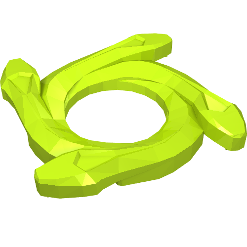 Ring 4 x 4 with 2 x 2 Hole and 4 Snake Head Ends (Ninjago Spinner Crown) (98342)