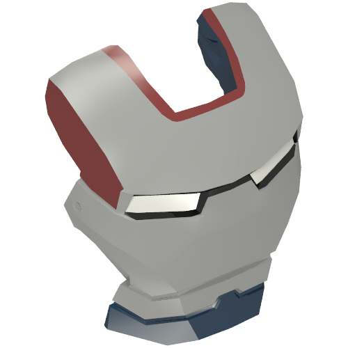 Headwear Accessory Visor Top Hinge with Silver Face Shield, White Eyes and Dark Red Trim Print (Iron Patriot)