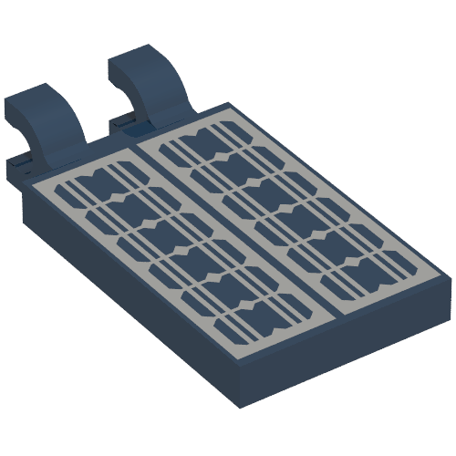 Image of part Tile Special 2 x 3 with 2 Clips [Thick Open O Clips] with Solar Panel print