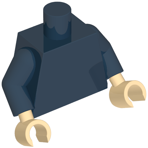 Torso, Dark Blue Arms, Light Nougat Hands [Plain] (973c05h02)