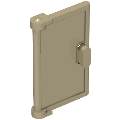 Door 1 x 2 x 3 with Vertical Handle, Round Handle Holes on Back