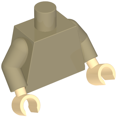 Torso, Dark Tan Arms, Light Nougat Hands [Plain] (973c11h02)