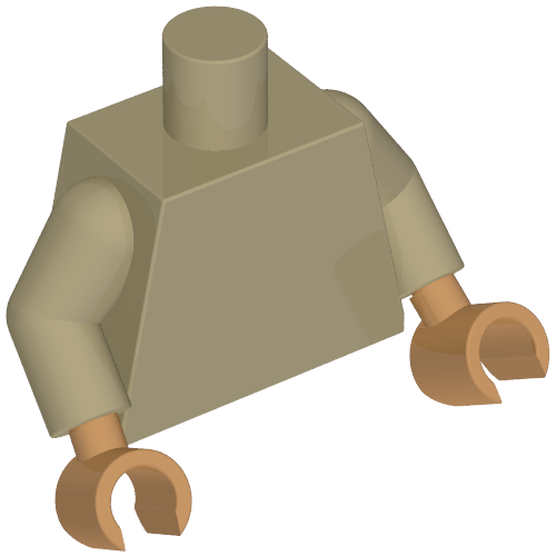 Torso, Dark Tan Arms, Medium Nougat Hands [Plain] (973c11h23)