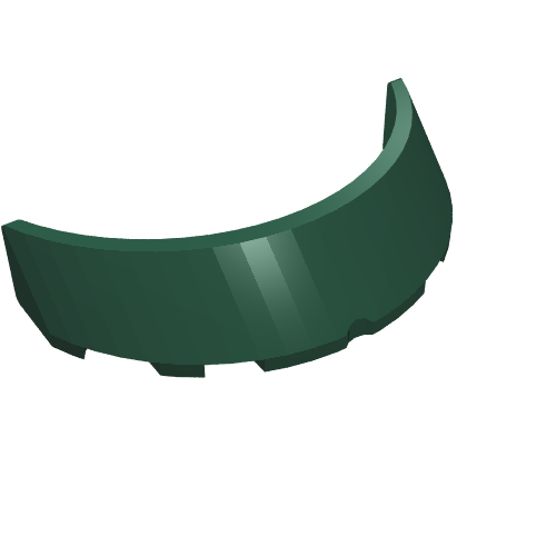 Windscreen 3 x 6 x 1 Curved with 2 Circular Stud Holders in Bottom